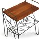 Mid Century Danish Side Table with Magazine Rack