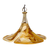 Vintage XXL Space Age pendant lamp, Plexiglas & Brass, 70s