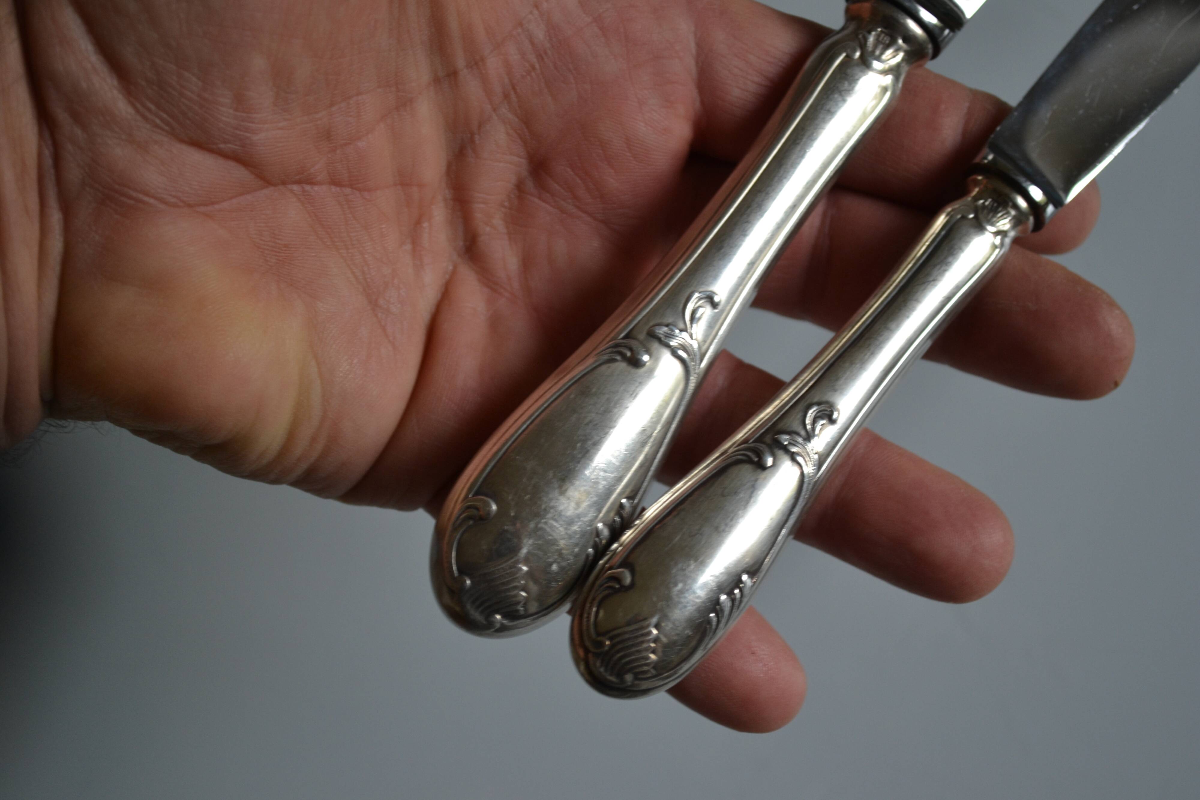 22 silver plated table and dessert knives by Cailar Bayard