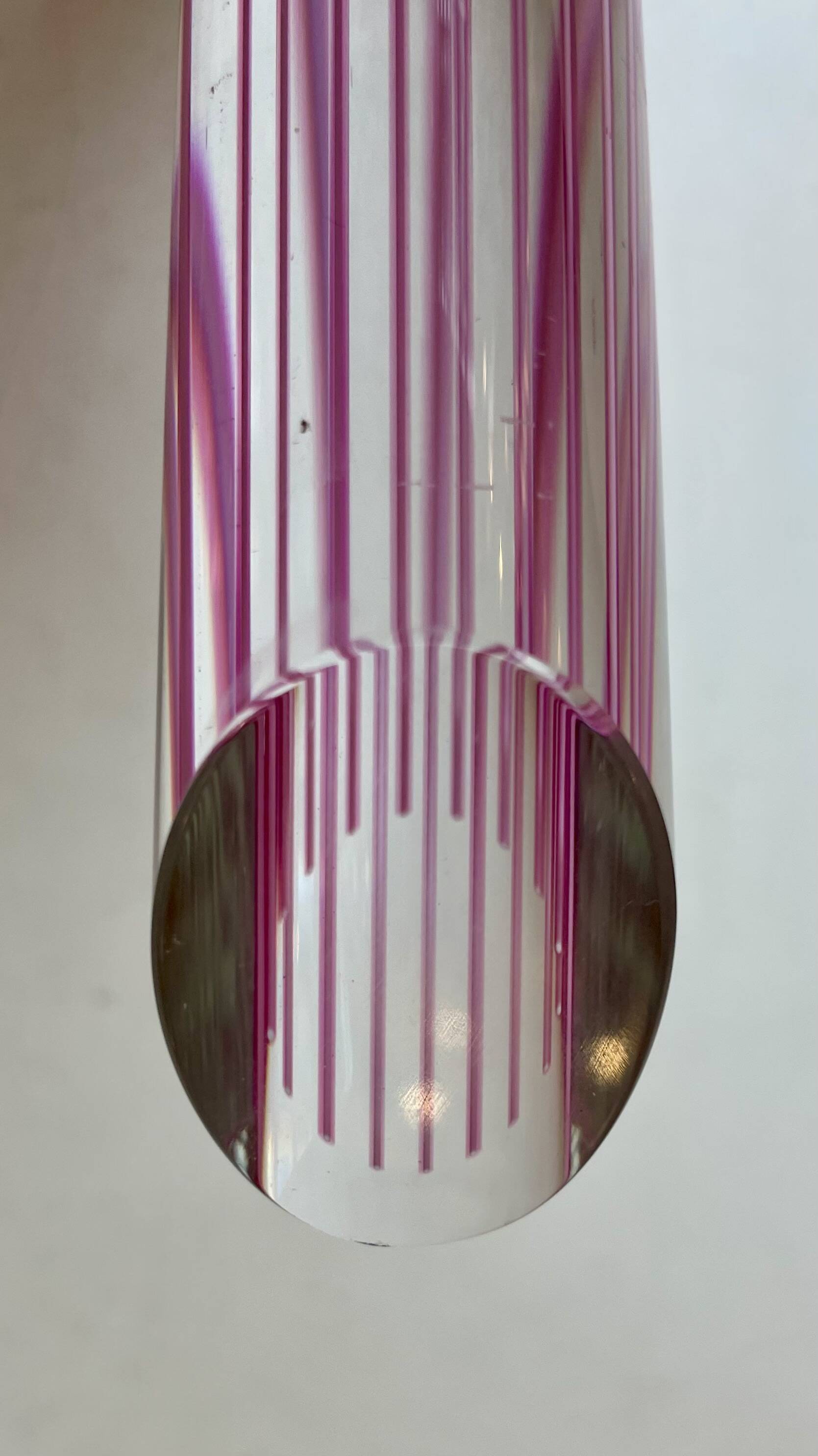 Lampe de plafond striée Murano, années 1980