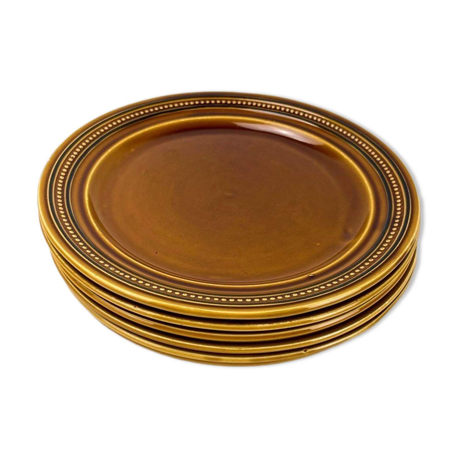 6 flat plates earthenware of Saint Amand model Toulouse