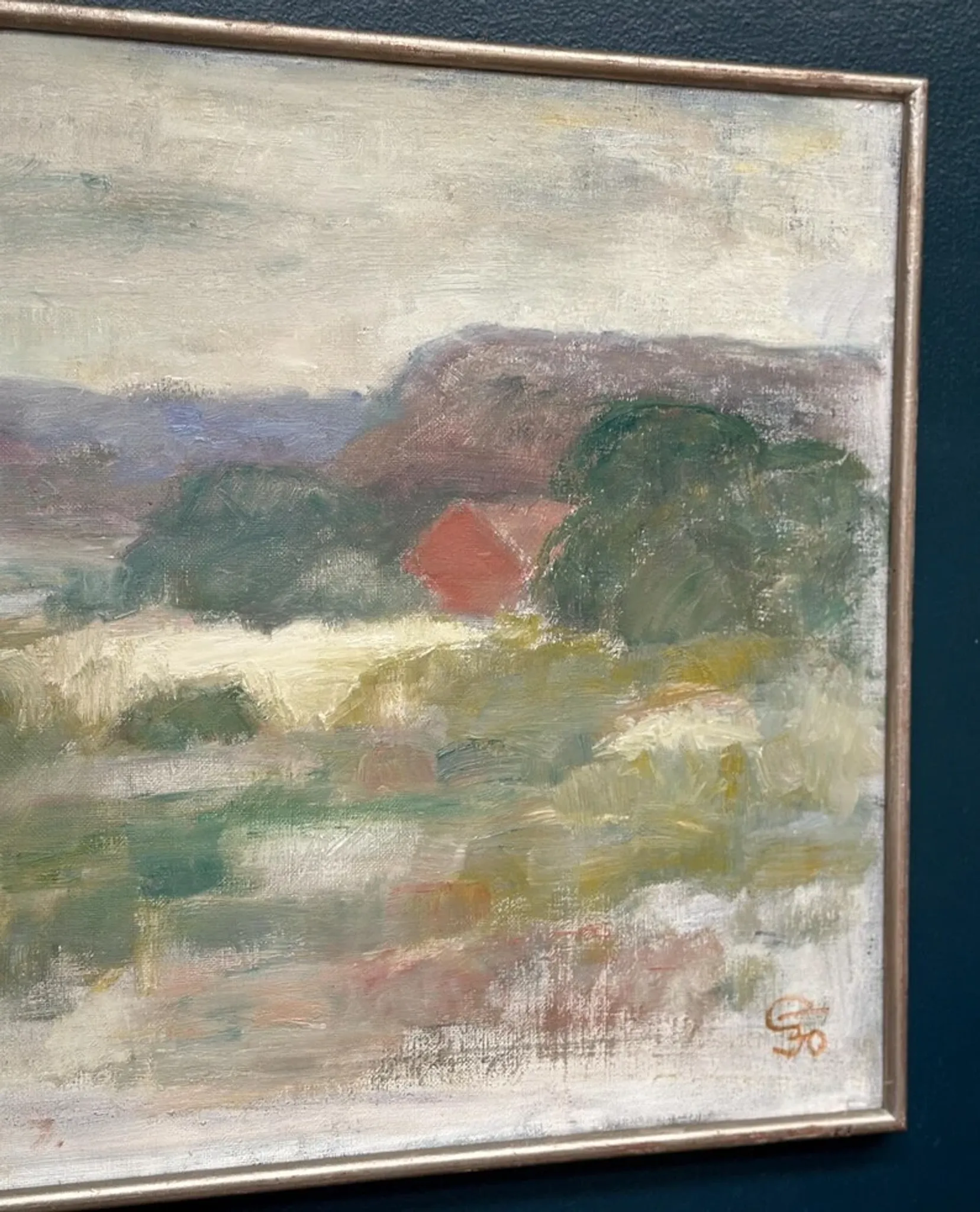 Large Original Swedish Oil on Canvas – "Early Morning" by Gunnel Forssell – Signed – Vintage and Framed – 83 × 50 cm (32.7" × 19.7")