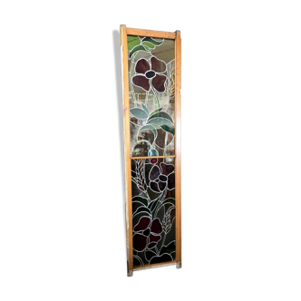 Grand coté de porte en vitrail époque Art Nouveau vers 1900