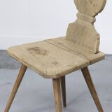 Chaise antique d'art populaire primitif