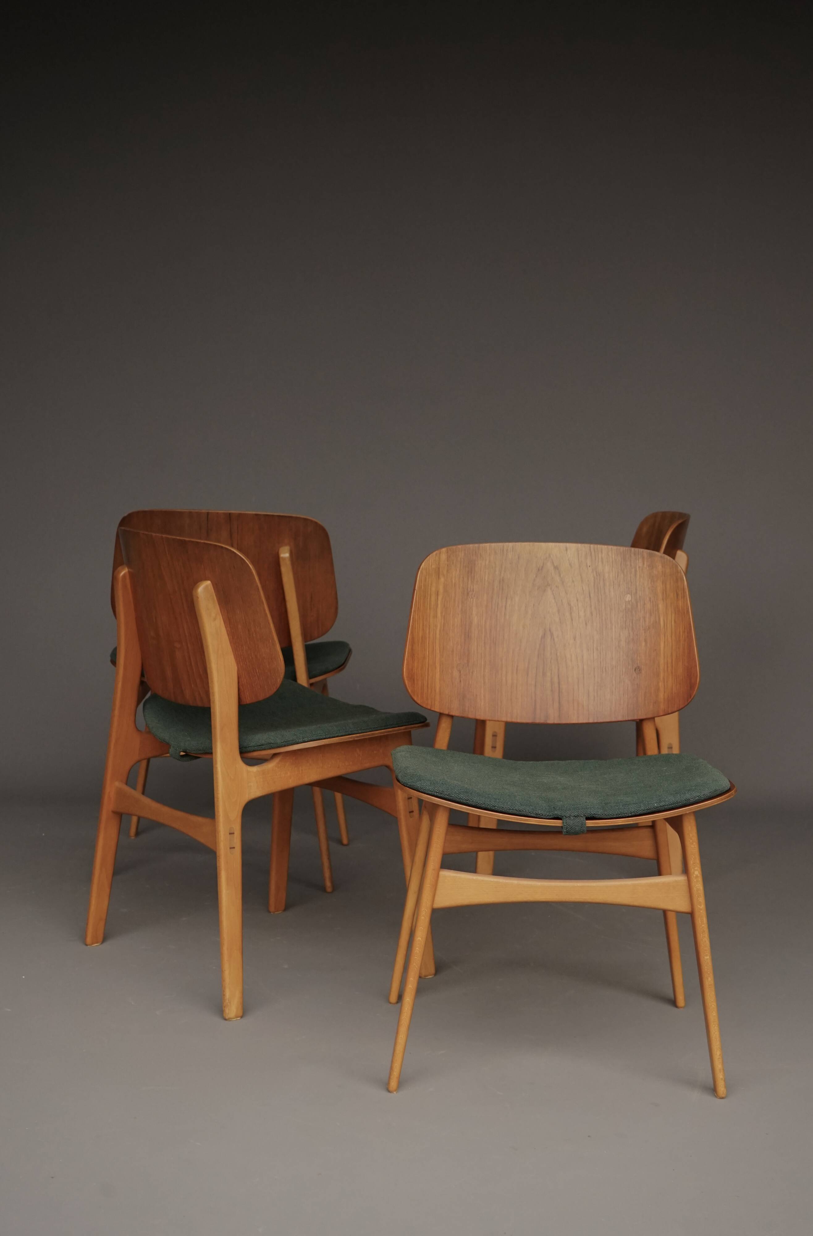 Model 155 Shell Chairs by Børge Mogensen for Søborg Møbelfabrik. Denmark
