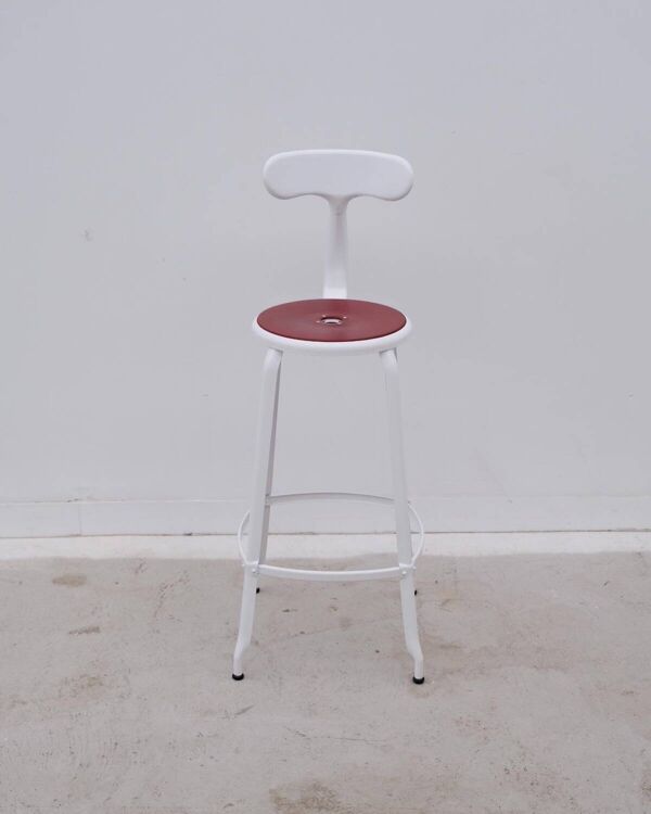 Chaise haute de NICOLLE en métal et cuir