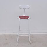 NICOLLE high chair in metal and leather