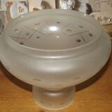 French Vintage White Opaque Glass Lantern Style Patterned Replacement Shade