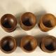 6 teak egg cups