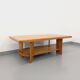 Vintage solid oak coffee table from the 70s 80s Perriand Regain Chapo style