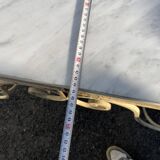 Half-moon console in wrought iron and marble