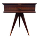 1950s half-moon tripod bedside table