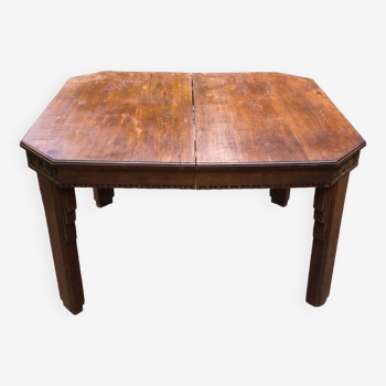 Art deco table with carved details
