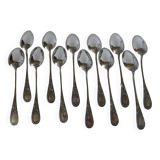 12 cuillères à café ou thé en argent
