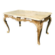 Louis XV coffee table in white Carrara marble with a gilded bronze base.