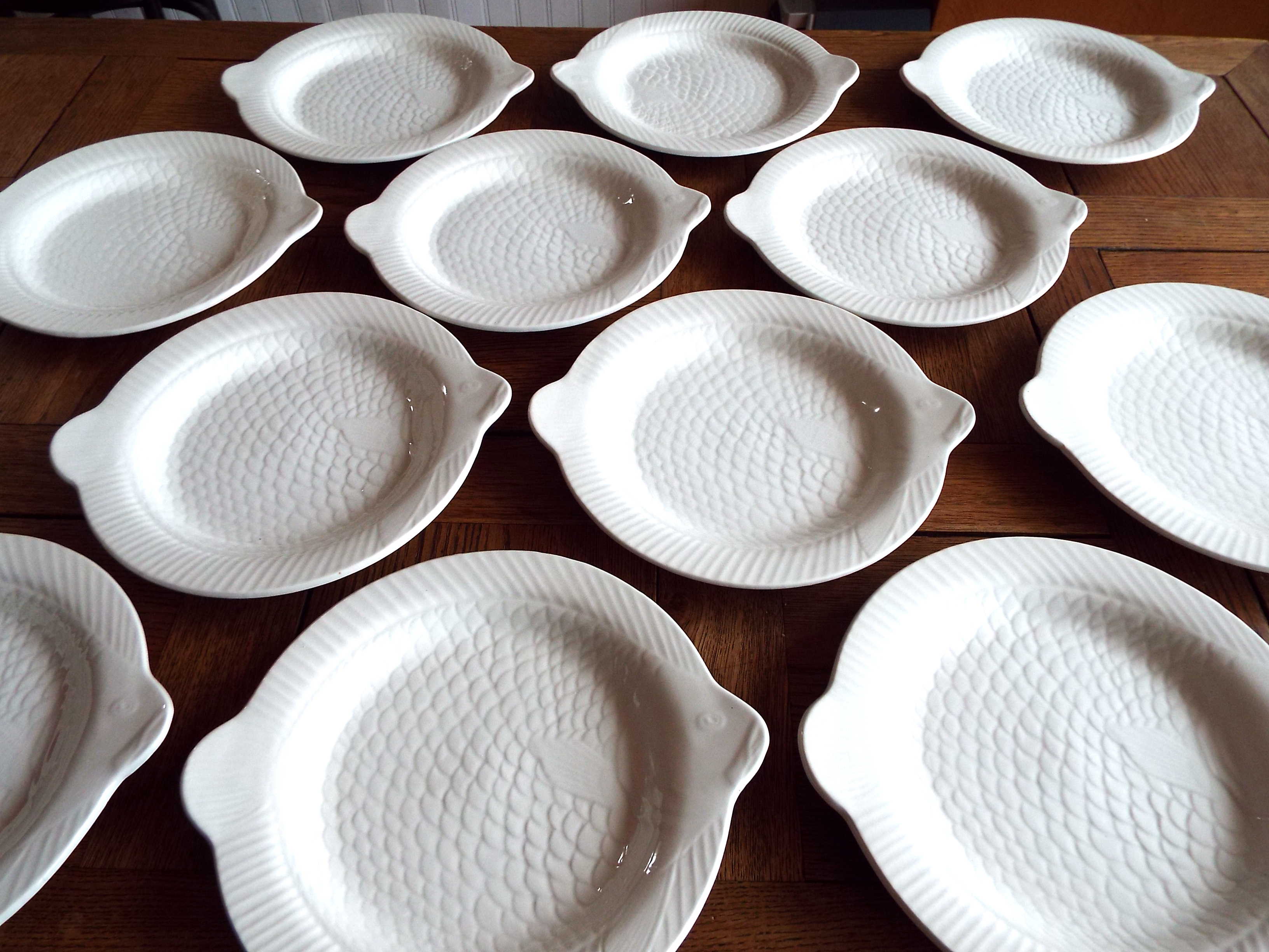 6 fish plates Sarreguemines