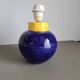 Vintage French table lamp in blue stone 1980s