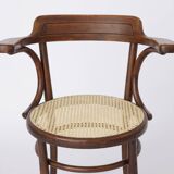 Vintage desk chair bentwood Viennese braid Fischel Austria