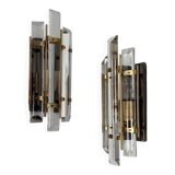 Crystal baguette wall lights from the 80s