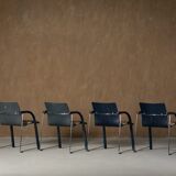 Fauteuil vintage A 320 par Wulf Schneider et Ulrich Boehme pour Thonet des années 1980 en velours d'Eltham Palace (ensemble de 4)