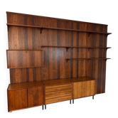 Library and rosewood wall panels from the 1970s.