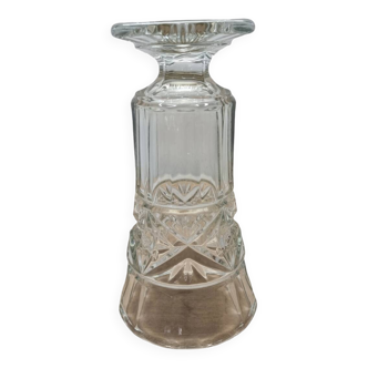 Vase en verre pressé vintage, années 1970