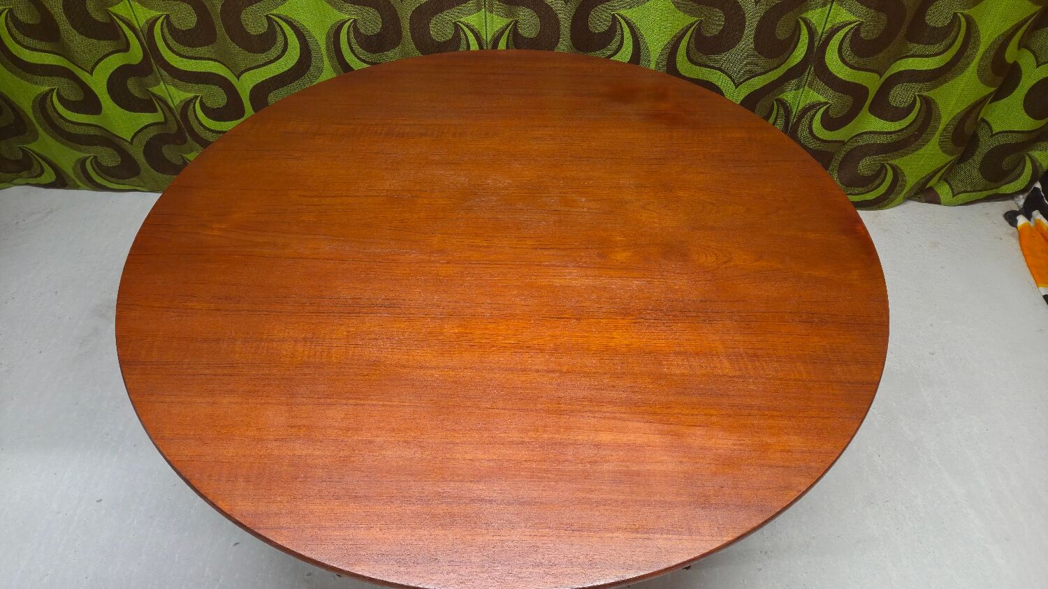1960 stamped round teak dining table