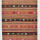 6x12 Long Wide Red Striped Kilim Rug,  190x356Cm