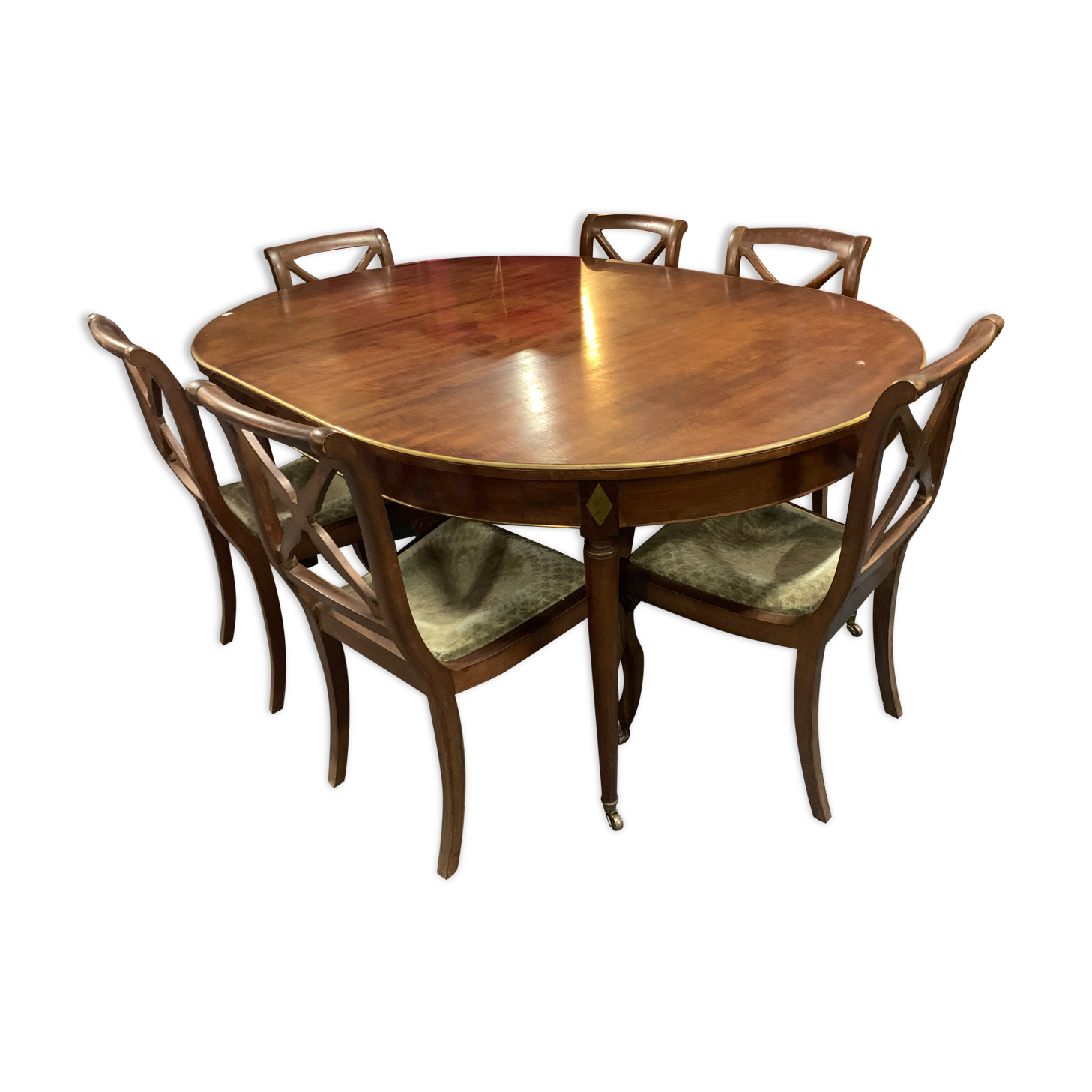 Table 6 feet Louis XVI and his six chairs