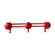 Patères vintage métal laqué rouge, années 70