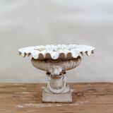 19th century cast iron basin, lion head handles