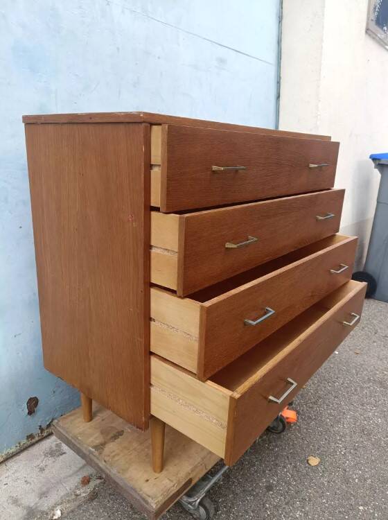 Vintage light oak chest of drawers