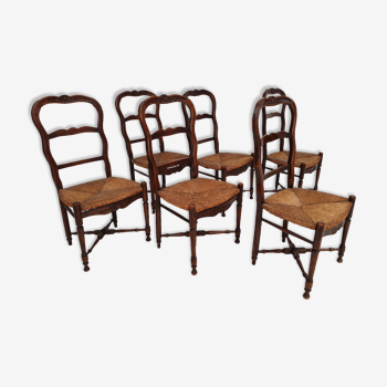 6 pcs, Original Danish country style chairs, 50s