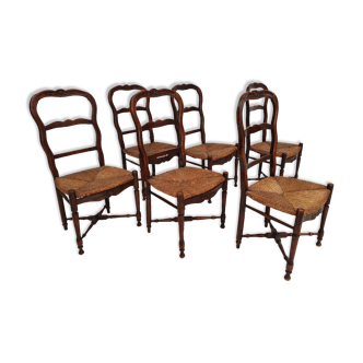 6 pcs, Original Danish country style chairs, 50s