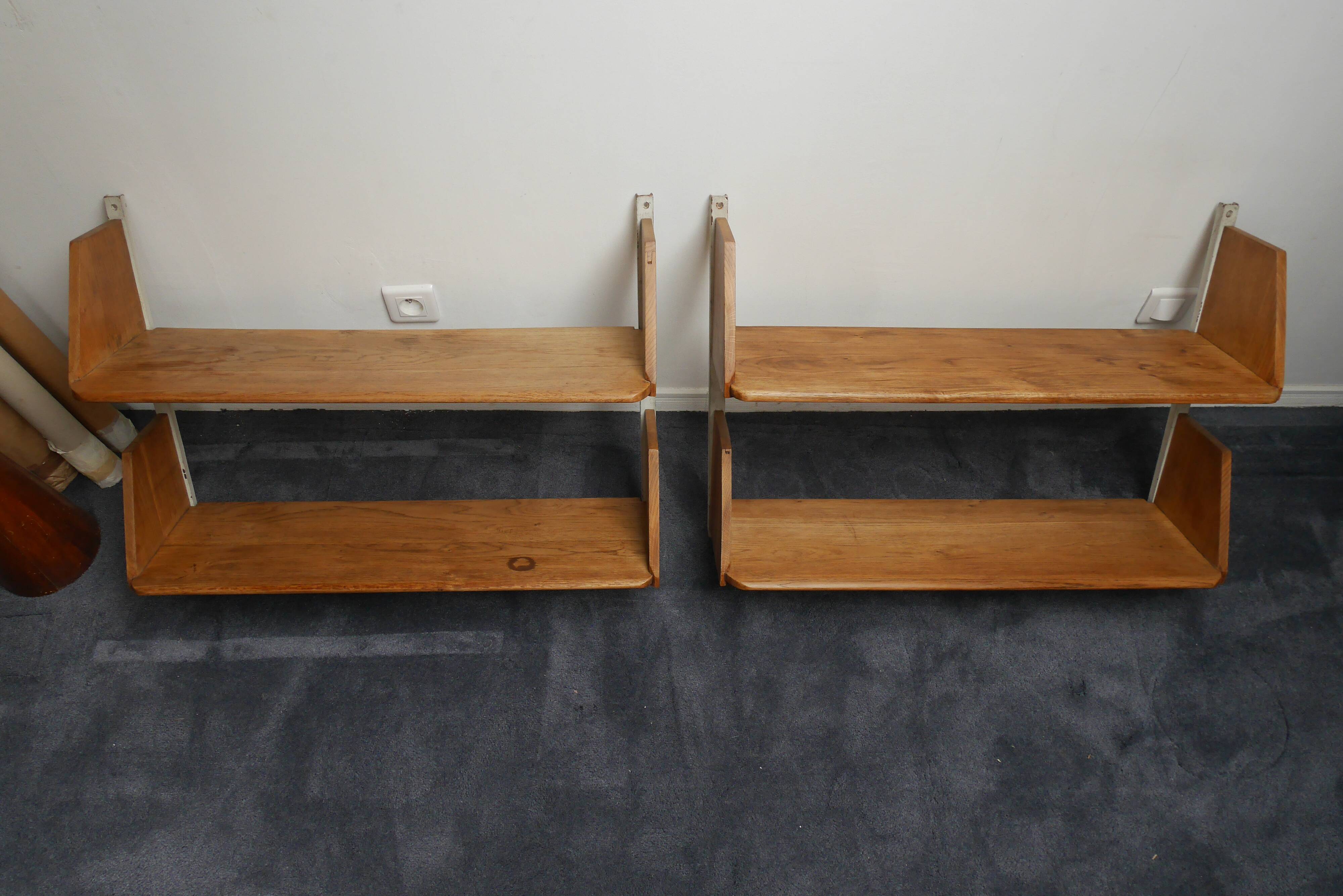 4 wooden wall shelves from the 1950