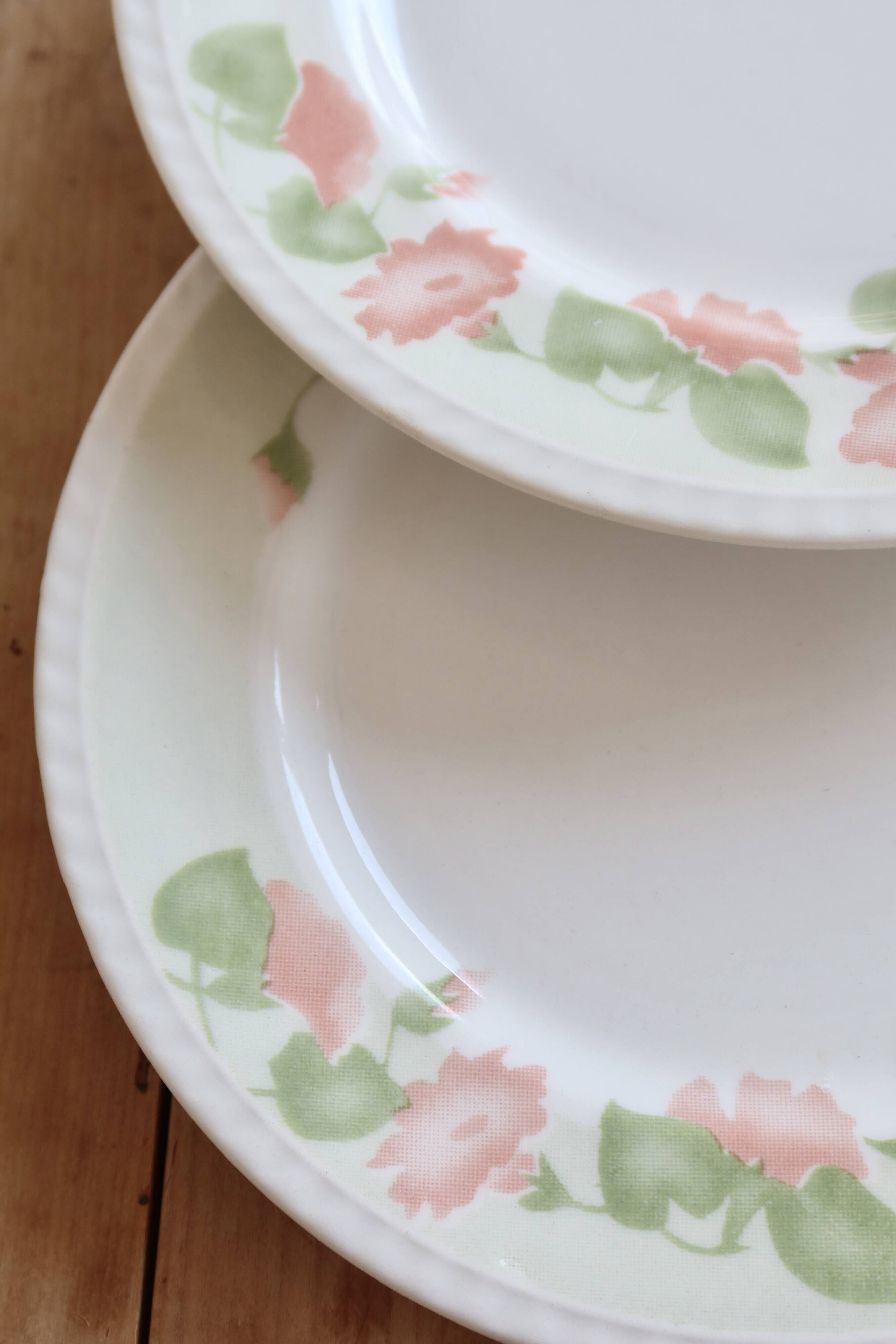 6 vintage dessert plates English earthenware Oxford floral pattern