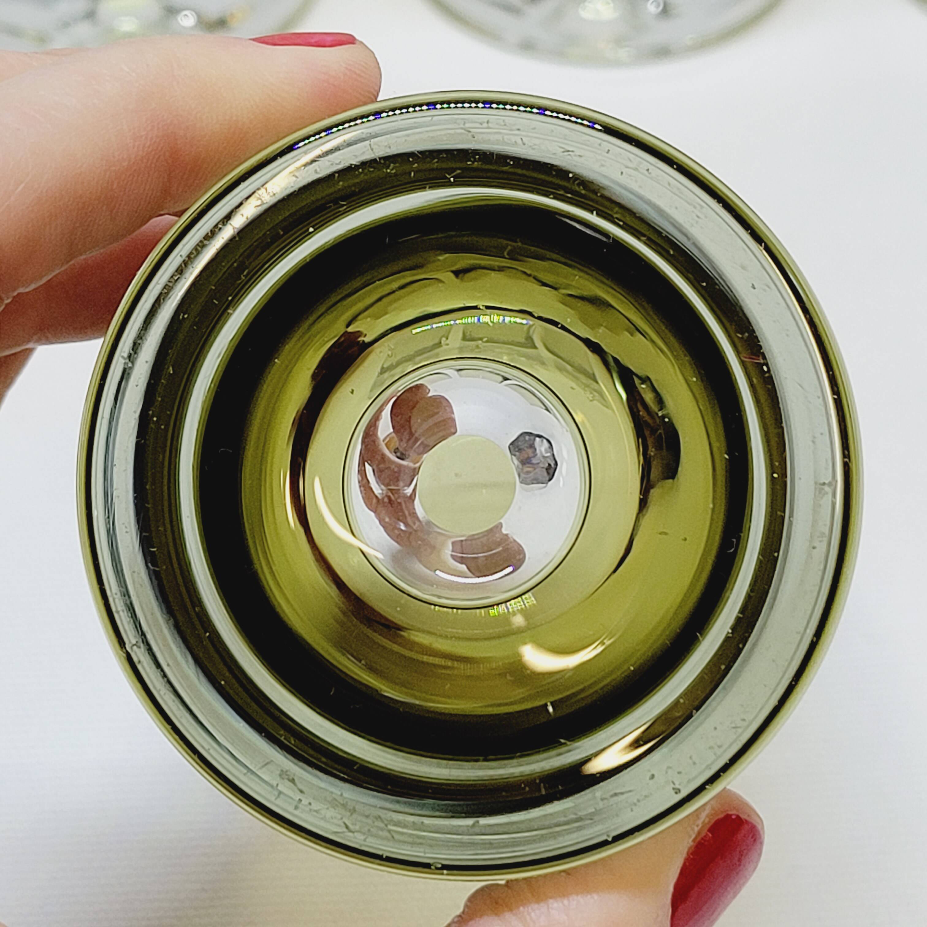 4 vintage whiskey glasses in smoked glass bubble design tapio wirkkala?