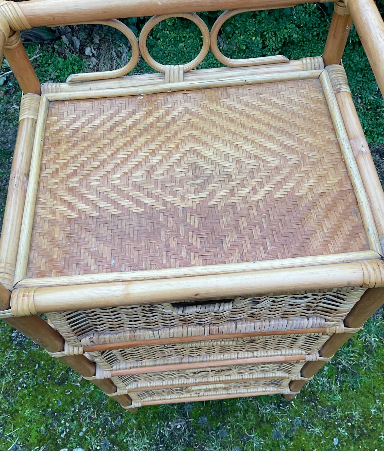 Vintage rattan chiffonier