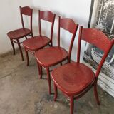 Set de 4 chaises bistrot bois courbé Fischel