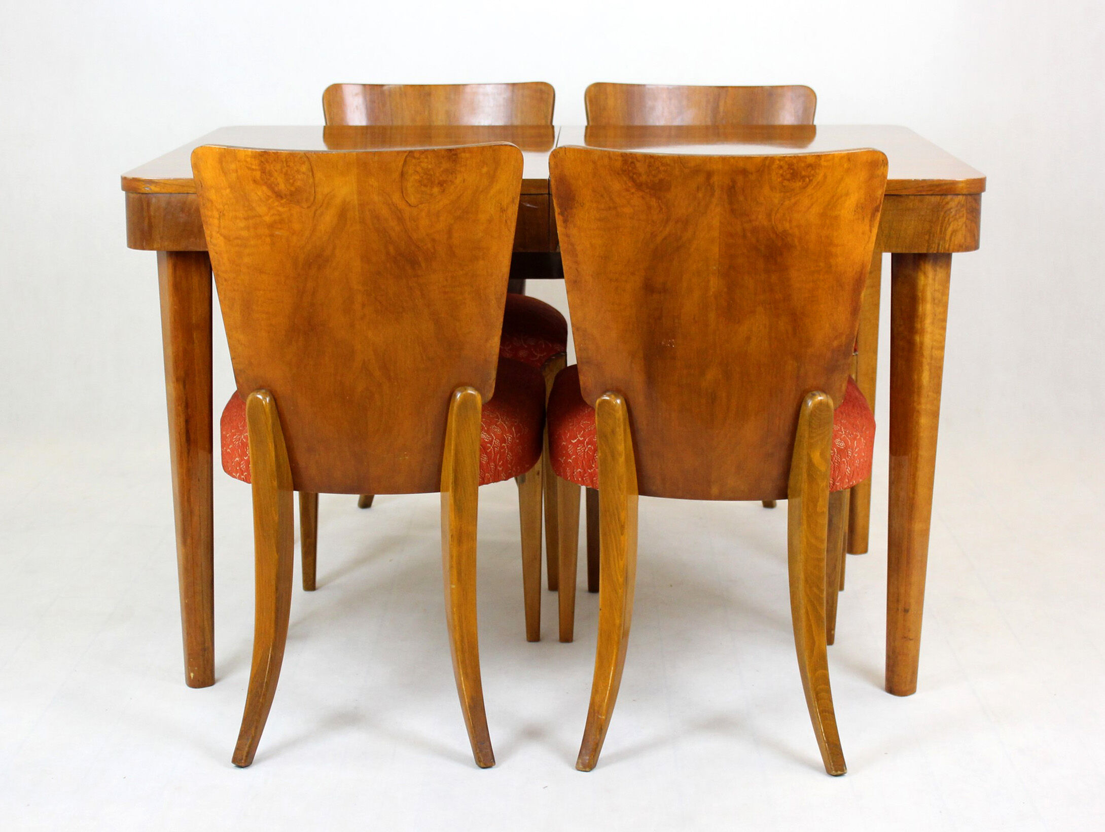 Art Deco H-214 Dining Chairs by Jindrich Halabala for ÚP Závody, 1950s, Set of 4