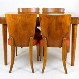 Art Deco H-214 Dining Chairs by Jindrich Halabala for ÚP Závody, 1950s, Set of 4