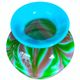 Art Nouveau ball vase opalescent glass stylized tricolor decoration Murano 1920