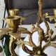 Old chandelier with 5 branches, decorated with Rinceaux, Louis XV / Rocaille style. In gilded bronze