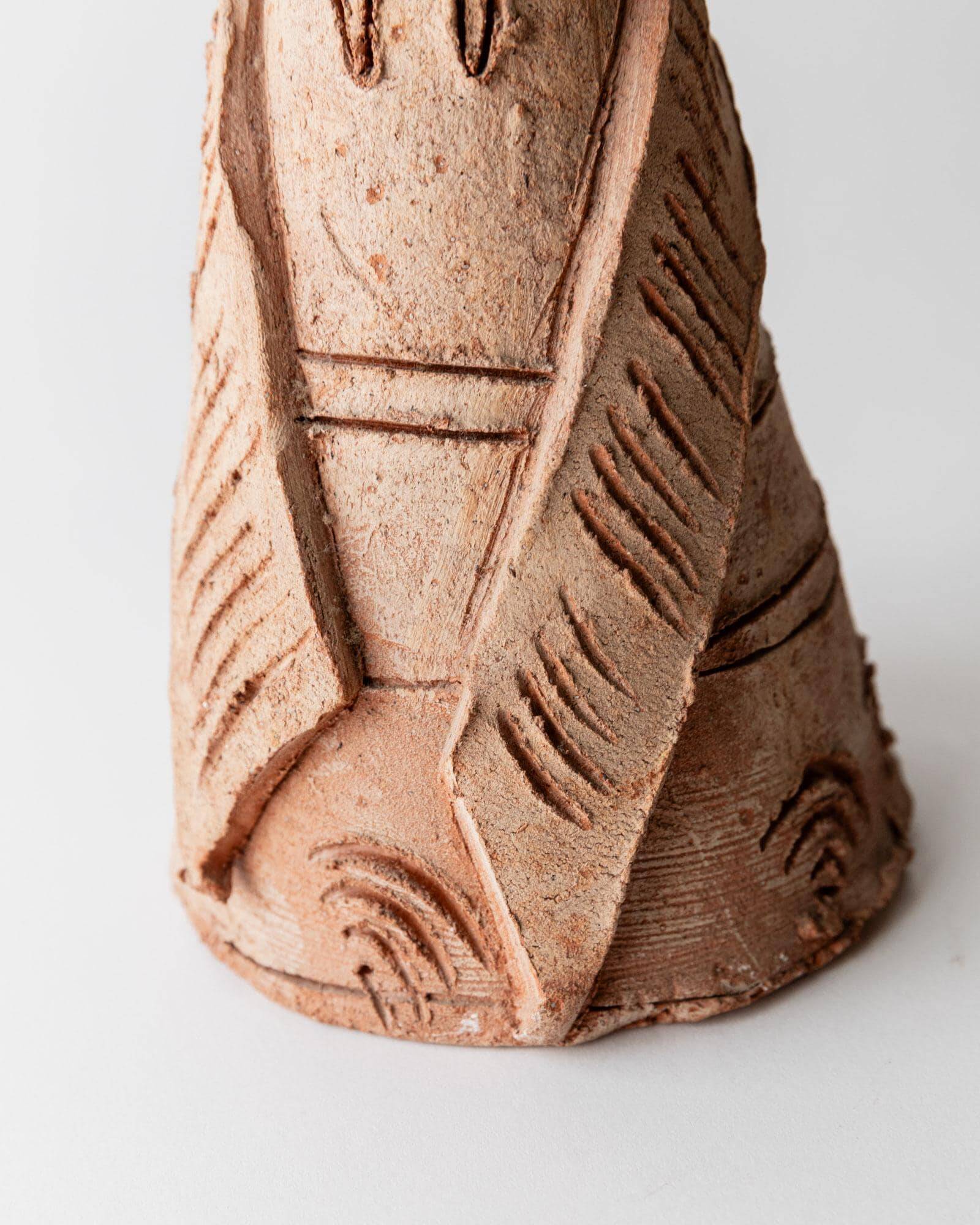 Vintage terracotta ceramic sculpture from the 1960s.