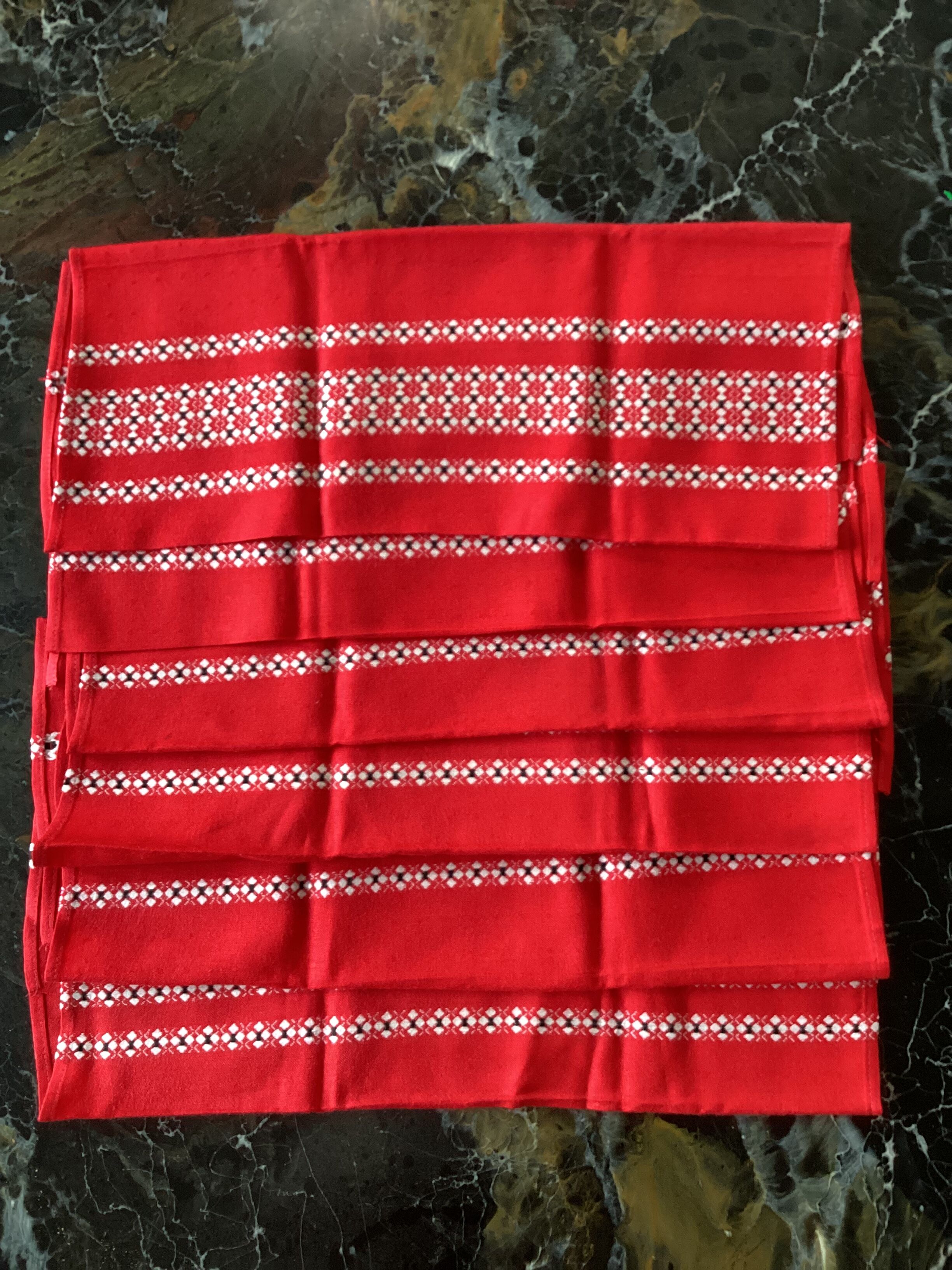 Set of six napkins in cotton / linen vintage dimension: height -52cm- width -48cm-