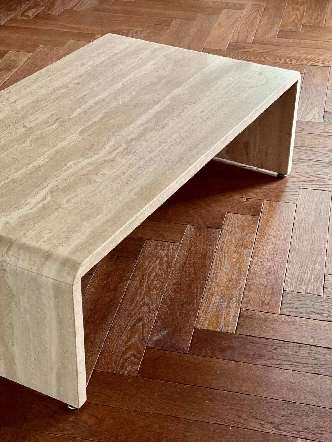 Vintage travertine coffee table from the 70s