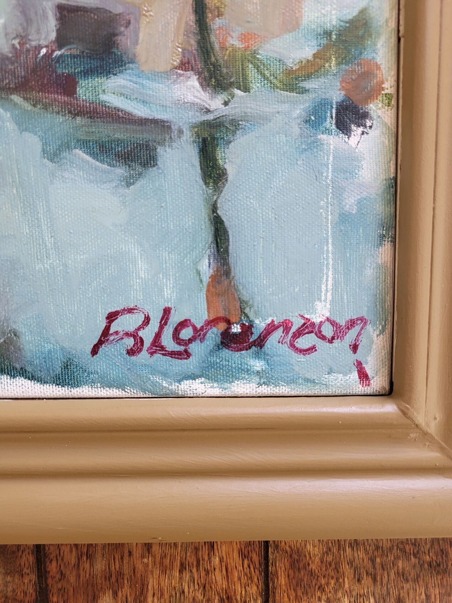 Vintage oil on canvas signed - Framed landscape of Vécétie