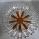 Vintage cut crystal pocket bowl with amber centre – 1960s/70s