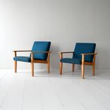 Pair of vintage Bruksbo armchairs, Norway