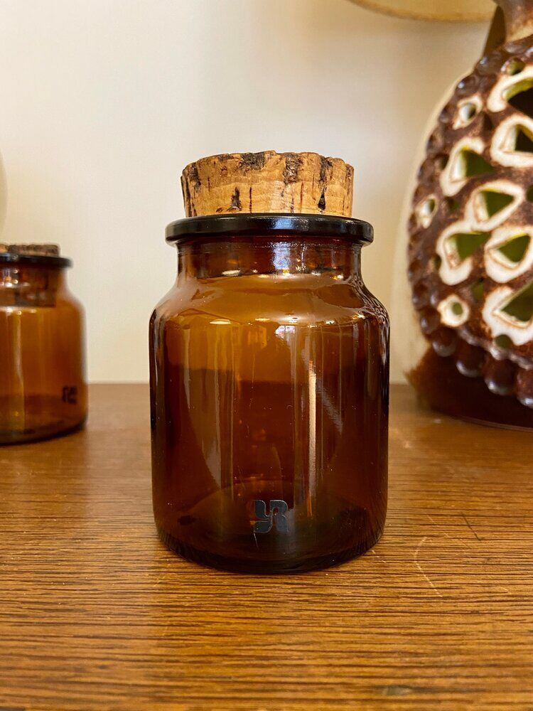 Brown glass jar